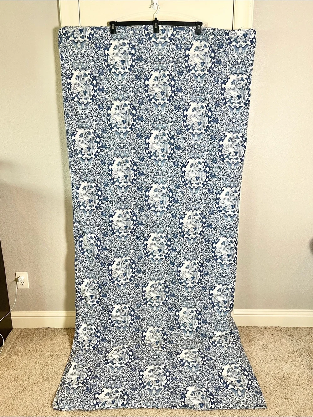 Vintage Ralph Lauren Tamarind Porcelain Blue Queen Duvet Cover Chinoiserie Toile